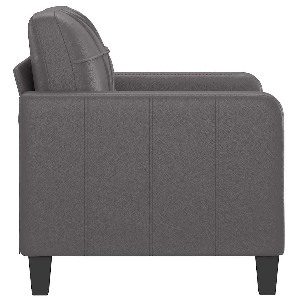 vidaXL Canapea de o persoană, gri, 60 cm, piele ecologică vidaXL Canapea de o persoană, gri, 60 cm, piele ecologică