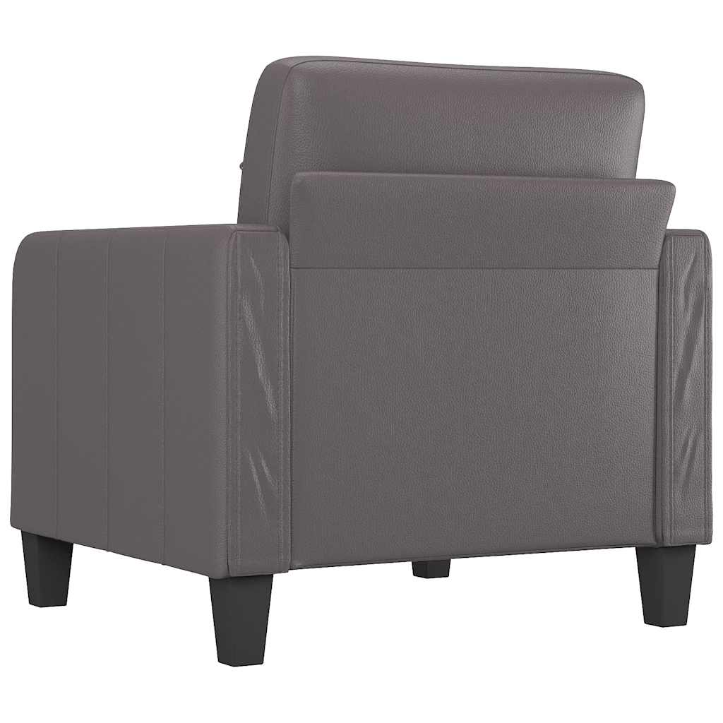 vidaXL Canapea de o persoană, gri, 60 cm, piele ecologică vidaXL Canapea de o persoană, gri, 60 cm, piele ecologică