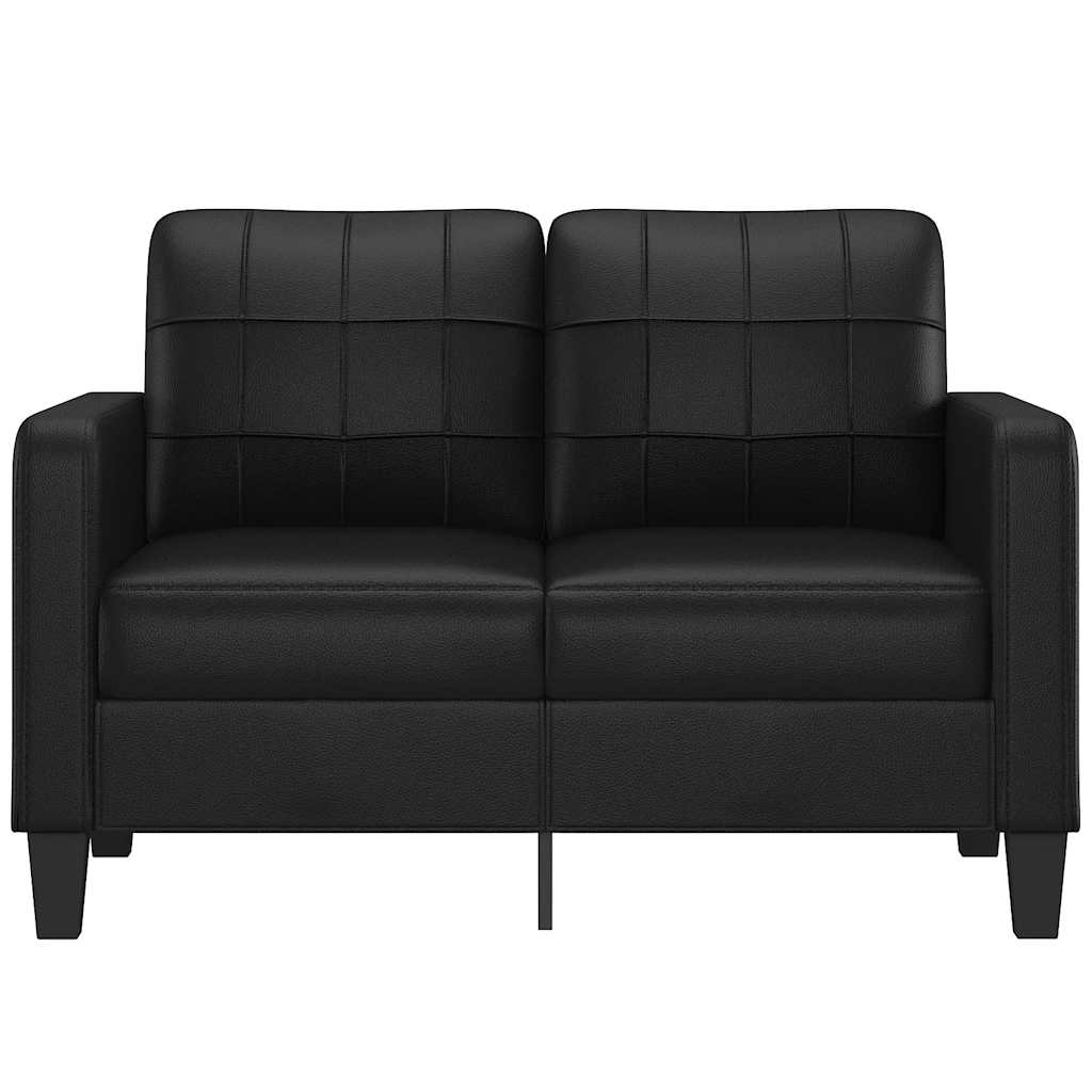 vidaXL Canapea cu 2 locuri, negru, 120 cm, piele ecologică