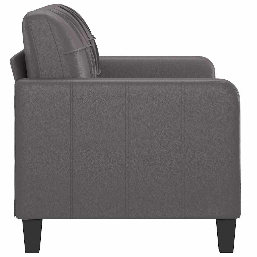 vidaXL Canapea cu 2 locuri, gri, 120 cm, piele ecologică