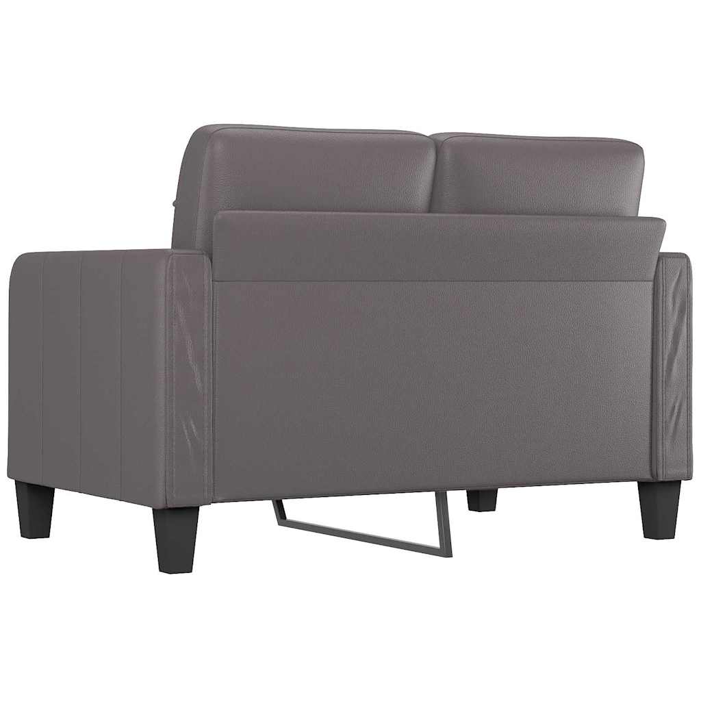 vidaXL Canapea cu 2 locuri, gri, 120 cm, piele ecologică