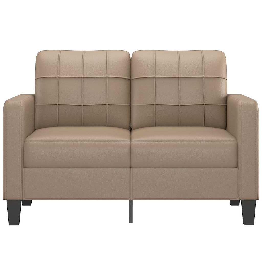 vidaXL Canapea cu 2 locuri, cappuccino, 120 cm, piele ecologică