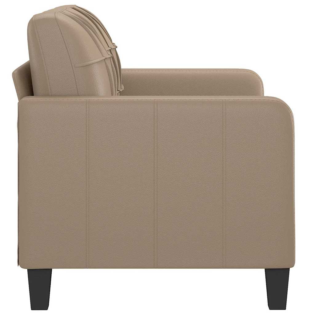 vidaXL Canapea cu 2 locuri, cappuccino, 120 cm, piele ecologică