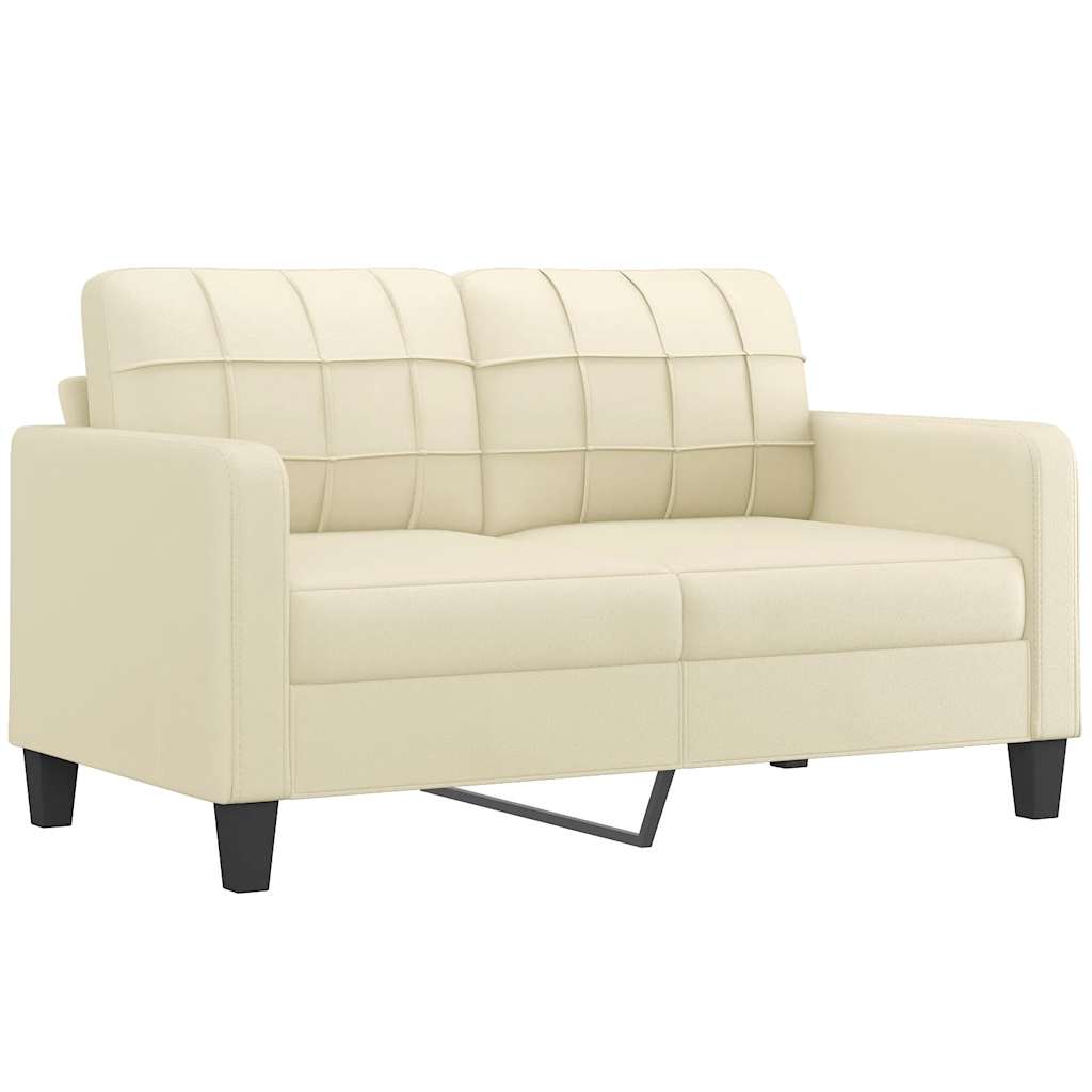 vidaXL Canapea cu 2 locuri, crem, 140 cm, piele ecologică vidaXL Canapea cu 2 locuri, crem, 140 cm, piele ecologică