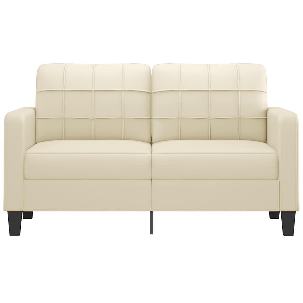 vidaXL Canapea cu 2 locuri, crem, 140 cm, piele ecologică vidaXL Canapea cu 2 locuri, crem, 140 cm, piele ecologică