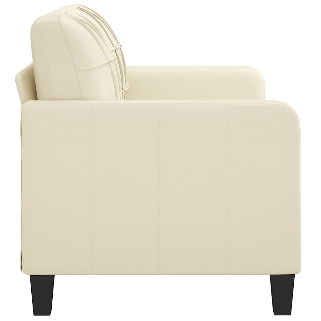 vidaXL Canapea cu 2 locuri, crem, 140 cm, piele ecologică vidaXL Canapea cu 2 locuri, crem, 140 cm, piele ecologică