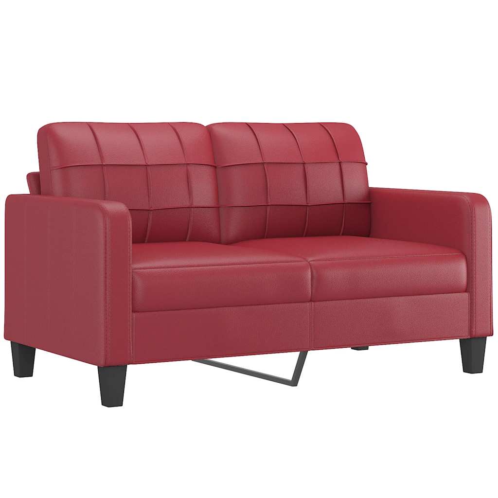 vidaXL Canapea cu 2 locuri, roșu vin, 140 cm, piele ecologică