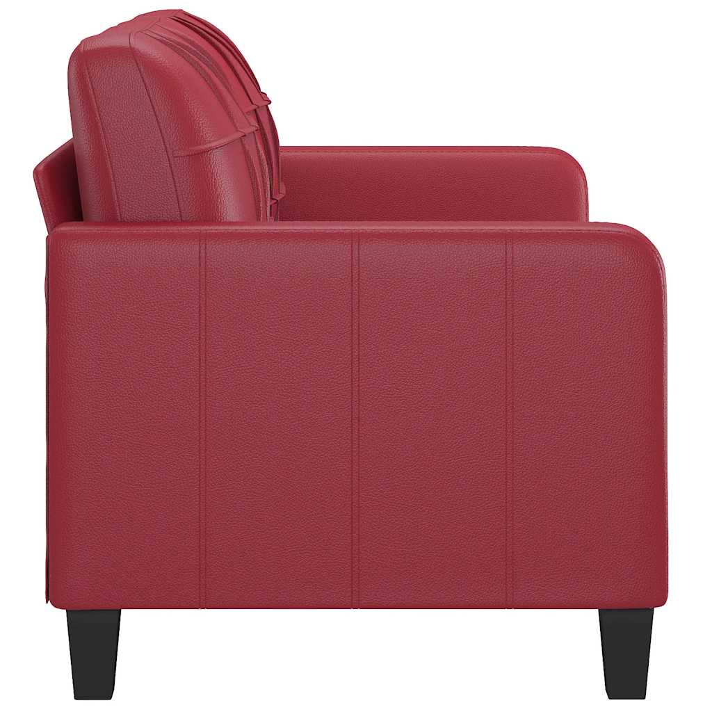 vidaXL Canapea cu 2 locuri, roșu vin, 140 cm, piele ecologică
