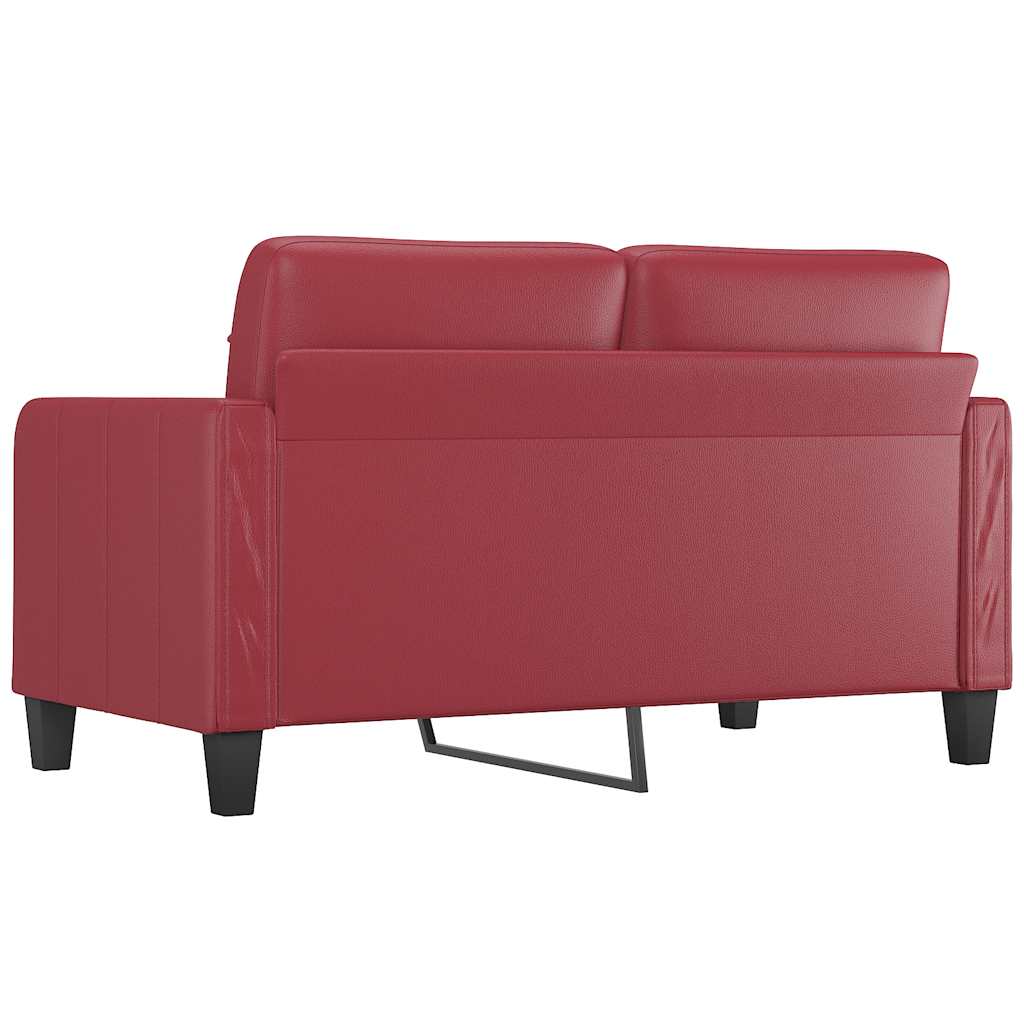 vidaXL Canapea cu 2 locuri, roșu vin, 140 cm, piele ecologică
