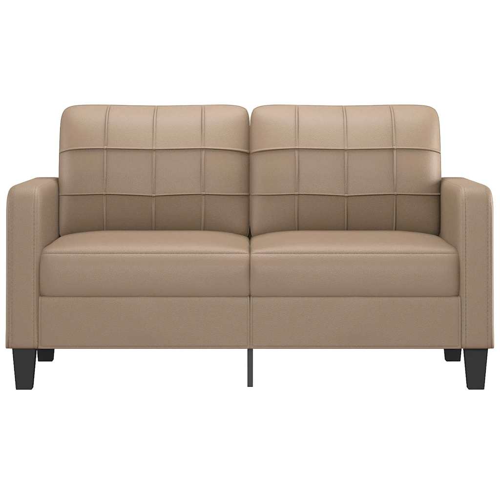 vidaXL Canapea cu 2 locuri, cappuccino, 140 cm, piele ecologică