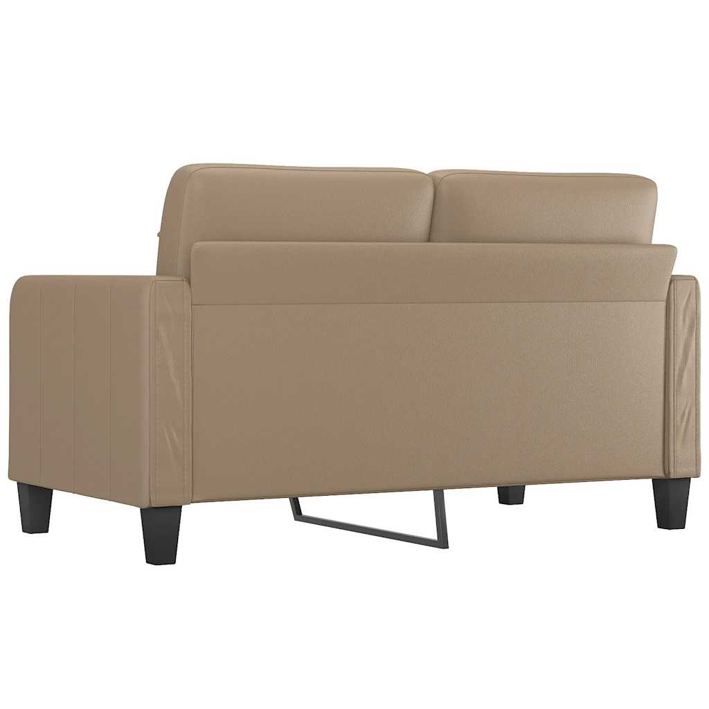 vidaXL Canapea cu 2 locuri, cappuccino, 140 cm, piele ecologică