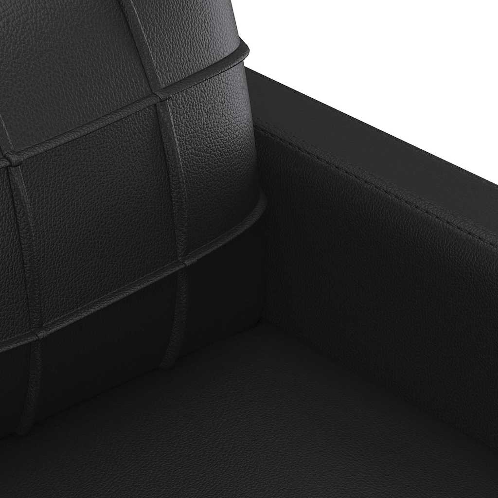 vidaXL Canapea cu 3 locuri, negru, 180 cm, piele ecologică vidaXL Canapea cu 3 locuri, negru, 180 cm, piele ecologică