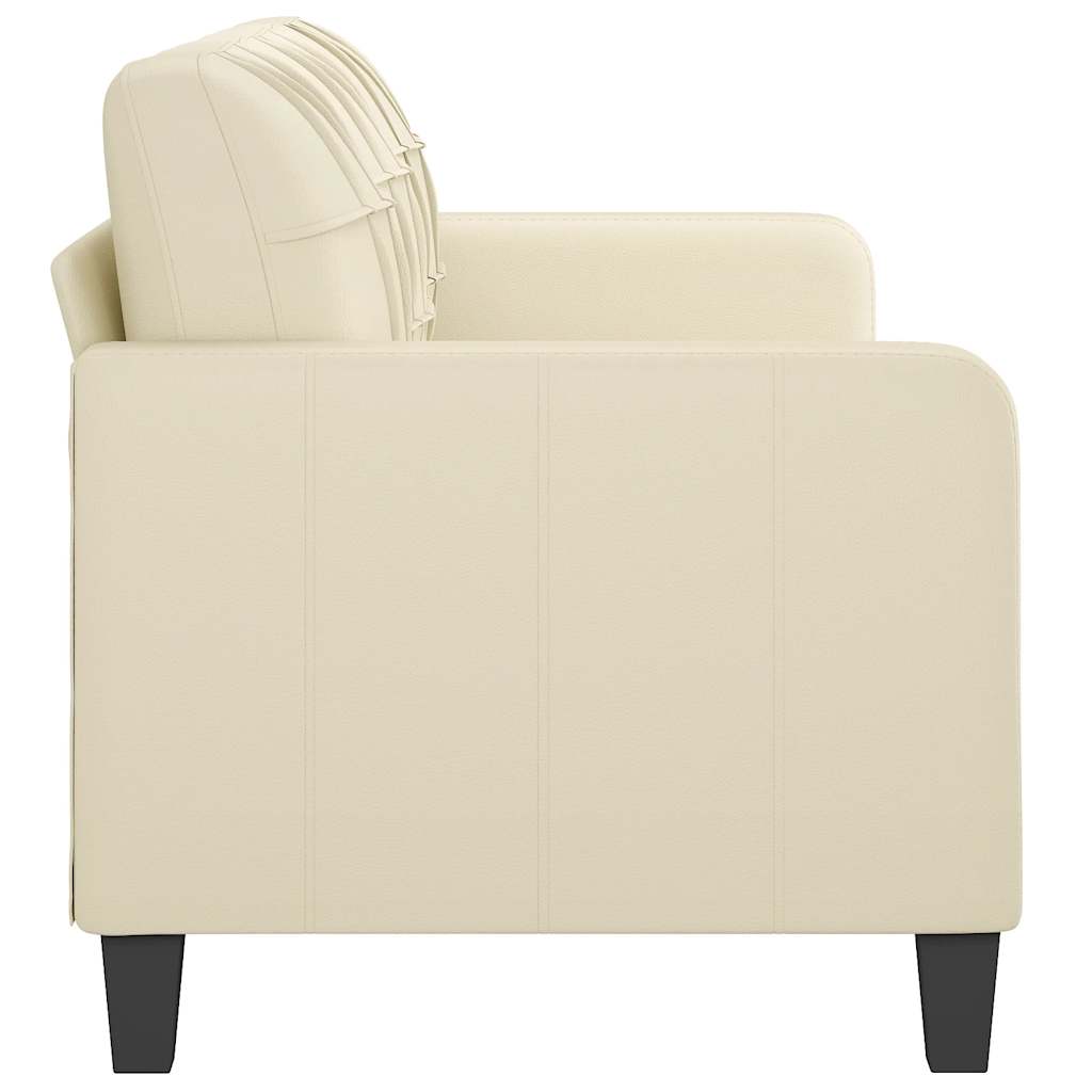 vidaXL Canapea cu 3 locuri, crem, 180 cm, piele ecologică vidaXL Canapea cu 3 locuri, crem, 180 cm, piele ecologică
