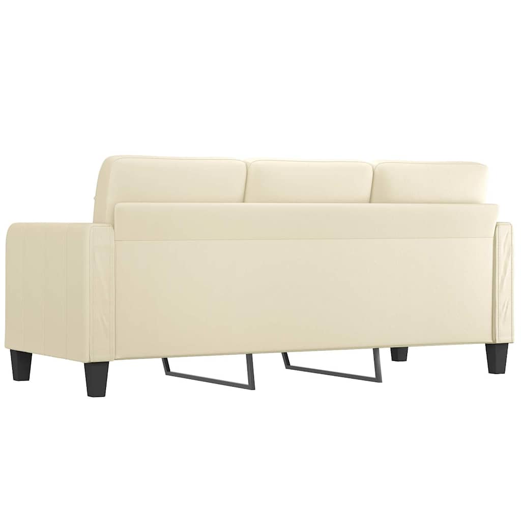 vidaXL Canapea cu 3 locuri, crem, 180 cm, piele ecologică vidaXL Canapea cu 3 locuri, crem, 180 cm, piele ecologică