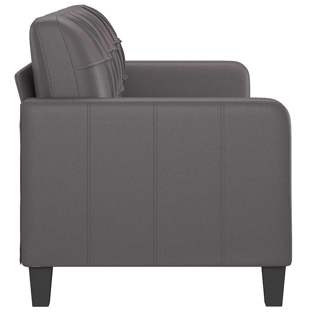 vidaXL Canapea cu 3 locuri, gri, 180 cm, piele ecologică vidaXL Canapea cu 3 locuri, gri, 180 cm, piele ecologică