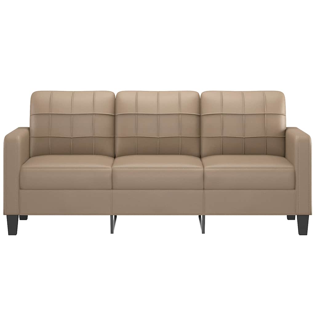 vidaXL Canapea cu 3 locuri, cappuccino, 180 cm, piele ecologică vidaXL Canapea cu 3 locuri, cappuccino, 180 cm, piele ecologică