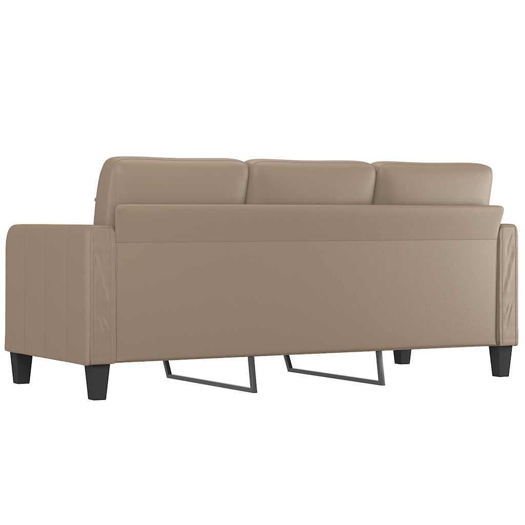 vidaXL Canapea cu 3 locuri, cappuccino, 180 cm, piele ecologică vidaXL Canapea cu 3 locuri, cappuccino, 180 cm, piele ecologică
