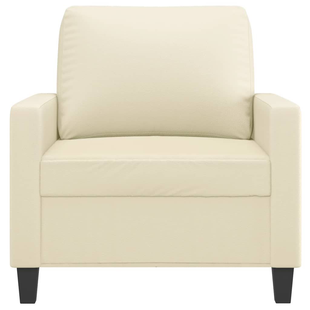 vidaXL Canapea de o persoană, crem, 60 cm, piele ecologică vidaXL Canapea de o persoană, crem, 60 cm, piele ecologică