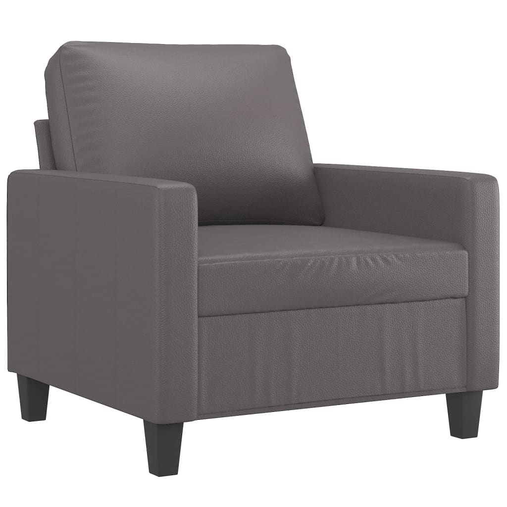vidaXL Canapea de o persoană, gri, 60 cm, piele ecologică vidaXL Canapea de o persoană, gri, 60 cm, piele ecologică