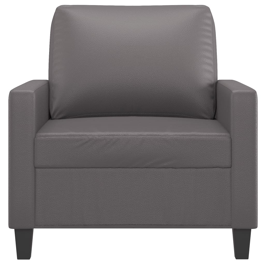vidaXL Canapea de o persoană, gri, 60 cm, piele ecologică vidaXL Canapea de o persoană, gri, 60 cm, piele ecologică