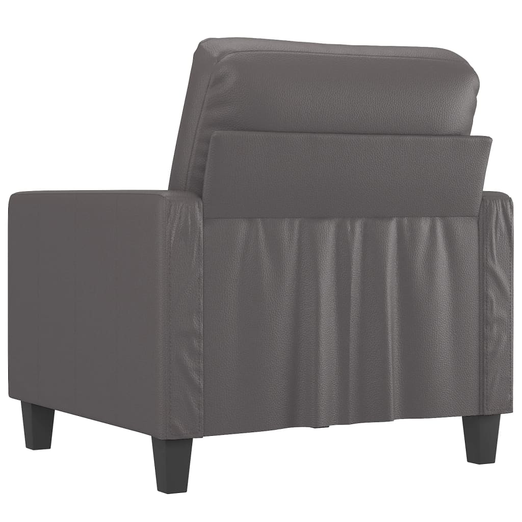 vidaXL Canapea de o persoană, gri, 60 cm, piele ecologică vidaXL Canapea de o persoană, gri, 60 cm, piele ecologică