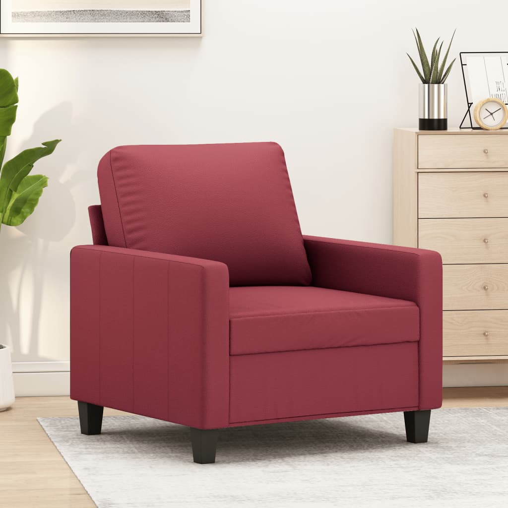 vidaXL Canapea de o persoană, roșu vin, 60 cm, piele ecologică vidaXL Canapea de o persoană, roșu vin, 60 cm, piele ecologică
