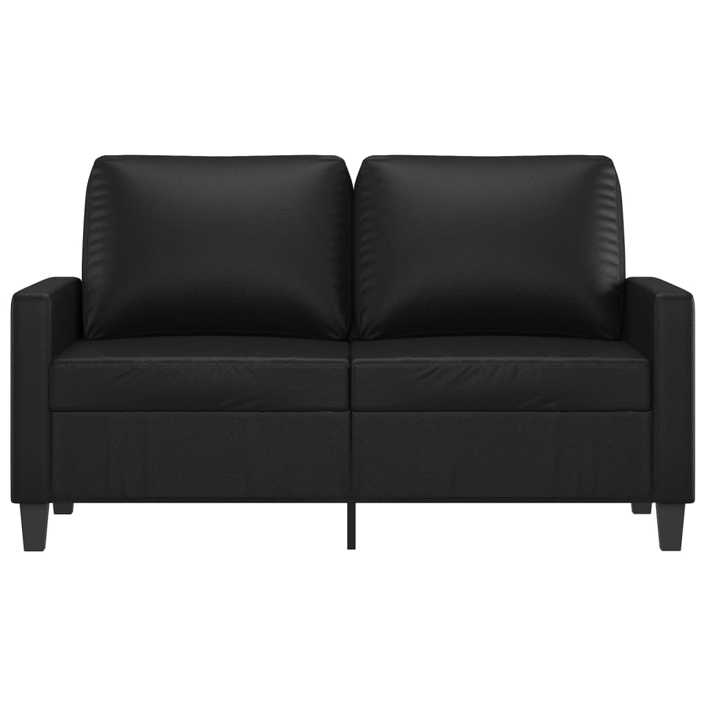 vidaXL Canapea cu 2 locuri, negru, 120 cm, piele ecologică