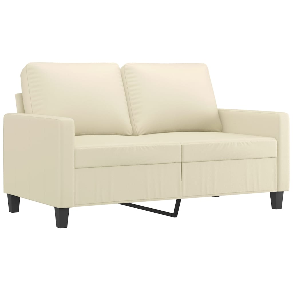 vidaXL Canapea cu 2 locuri, crem, 120 cm, piele ecologică vidaXL Canapea cu 2 locuri, crem, 120 cm, piele ecologică
