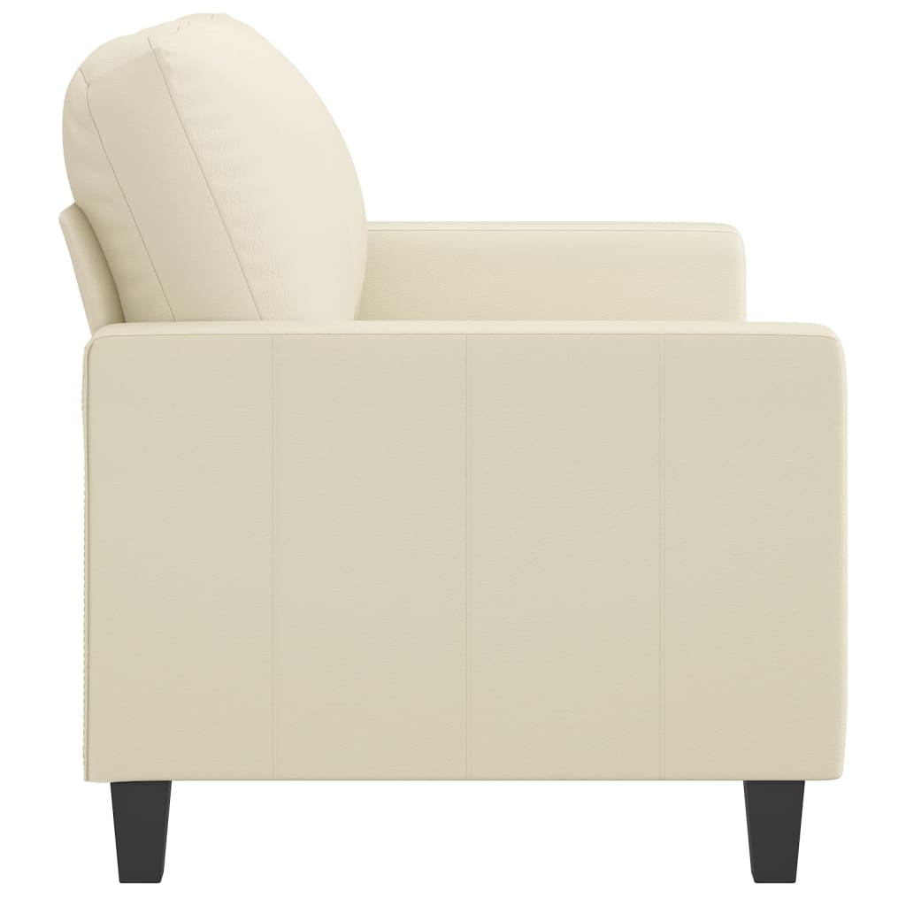 vidaXL Canapea cu 2 locuri, crem, 120 cm, piele ecologică vidaXL Canapea cu 2 locuri, crem, 120 cm, piele ecologică