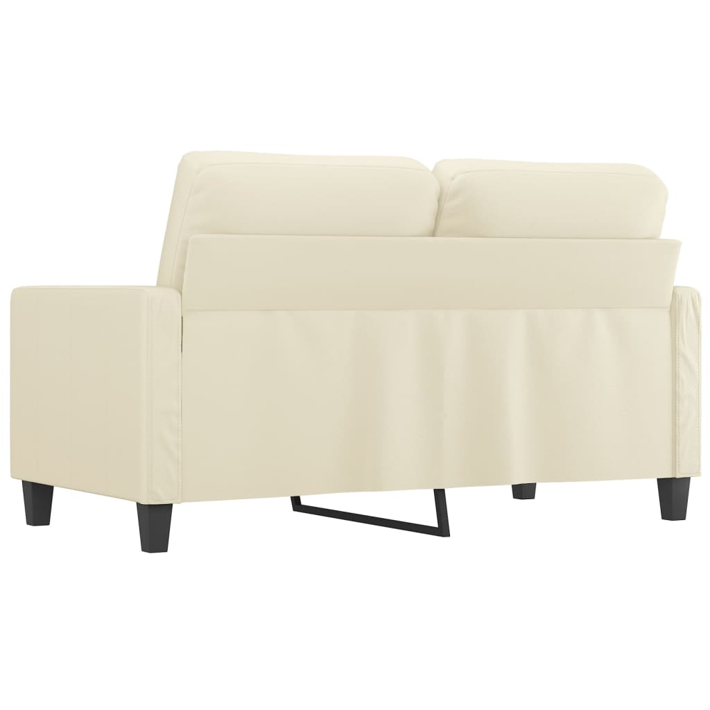 vidaXL Canapea cu 2 locuri, crem, 120 cm, piele ecologică vidaXL Canapea cu 2 locuri, crem, 120 cm, piele ecologică
