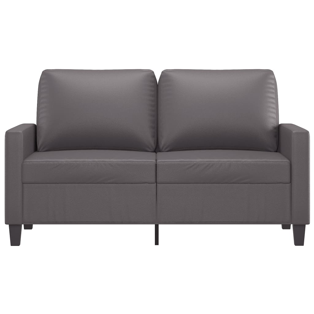 vidaXL Canapea cu 2 locuri, gri, 120 cm, piele ecologică