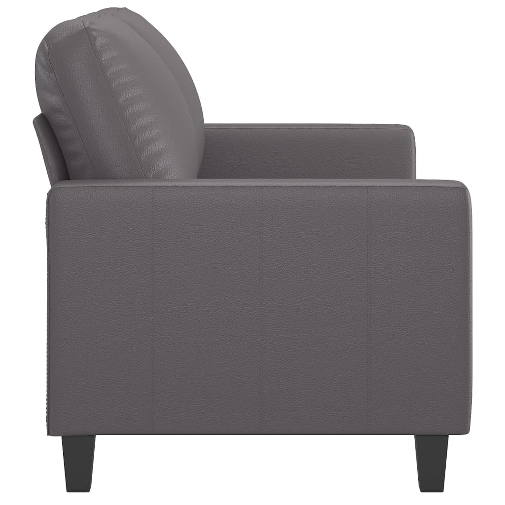 vidaXL Canapea cu 2 locuri, gri, 120 cm, piele ecologică