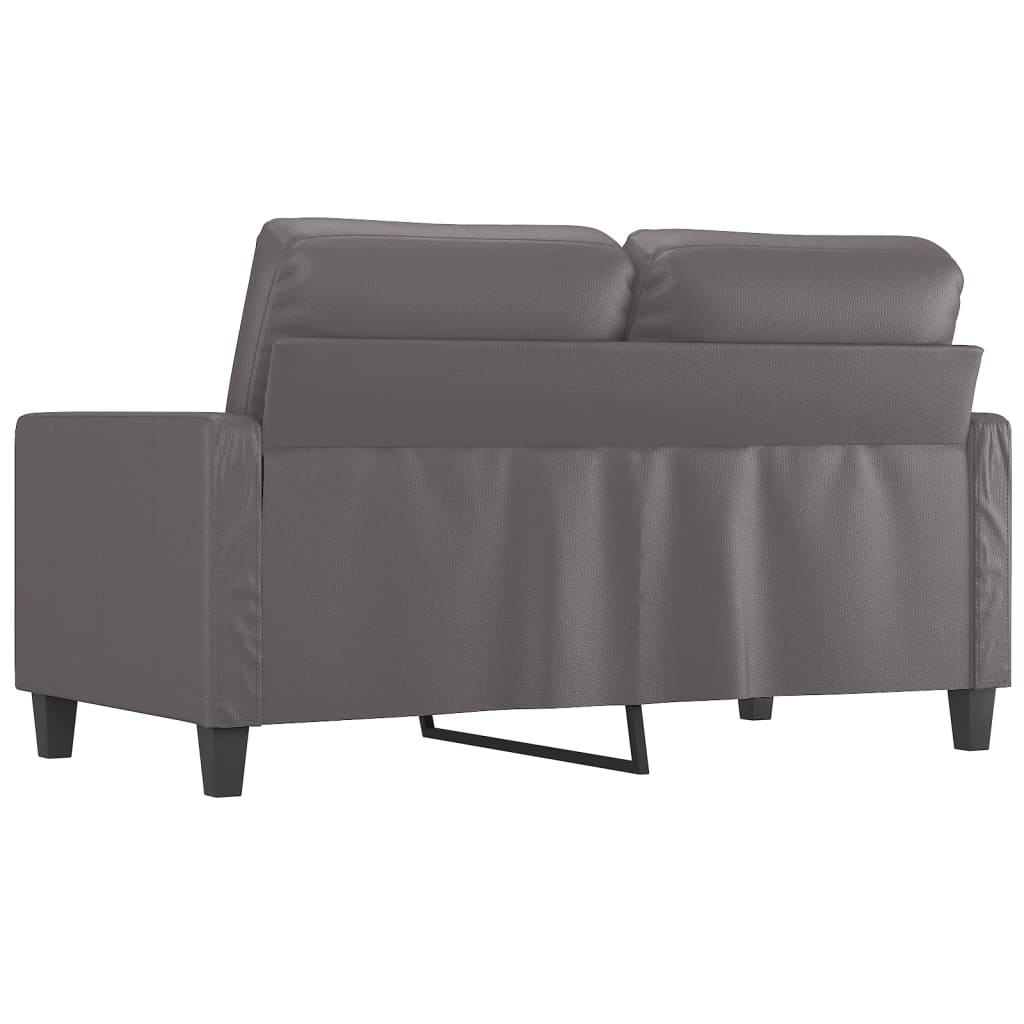 vidaXL Canapea cu 2 locuri, gri, 120 cm, piele ecologică