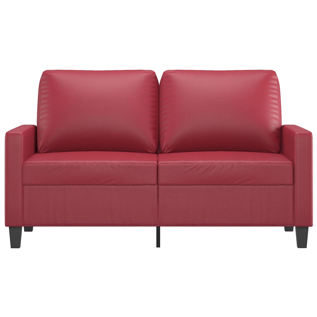vidaXL Canapea cu 2 locuri, roșu vin, 120 cm, material textil