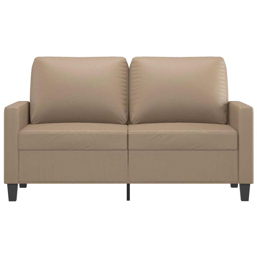 vidaXL Canapea cu 2 locuri, cappuccino, 120 cm, piele ecologică