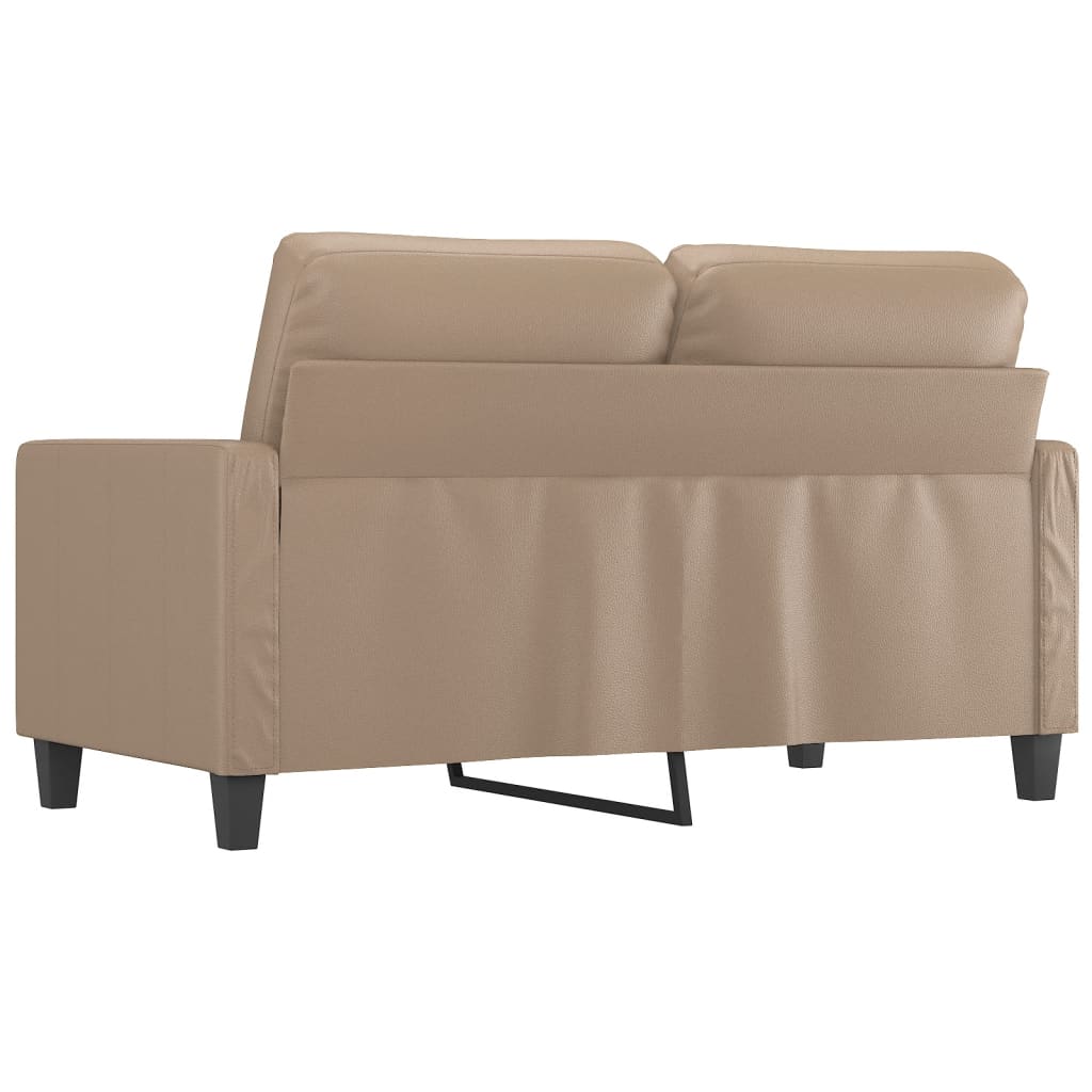 vidaXL Canapea cu 2 locuri, cappuccino, 120 cm, piele ecologică