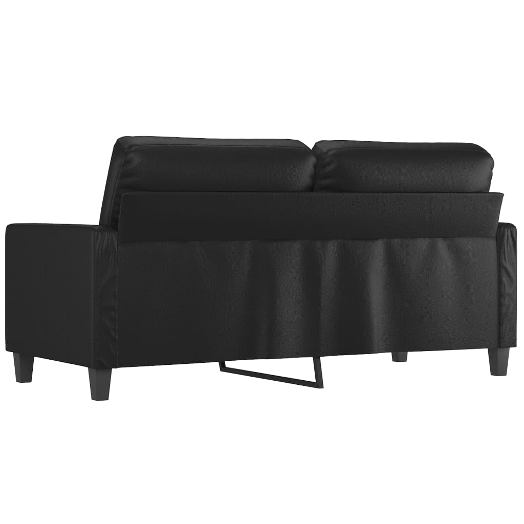 vidaXL Canapea cu 2 locuri, negru, 140 cm, piele ecologică