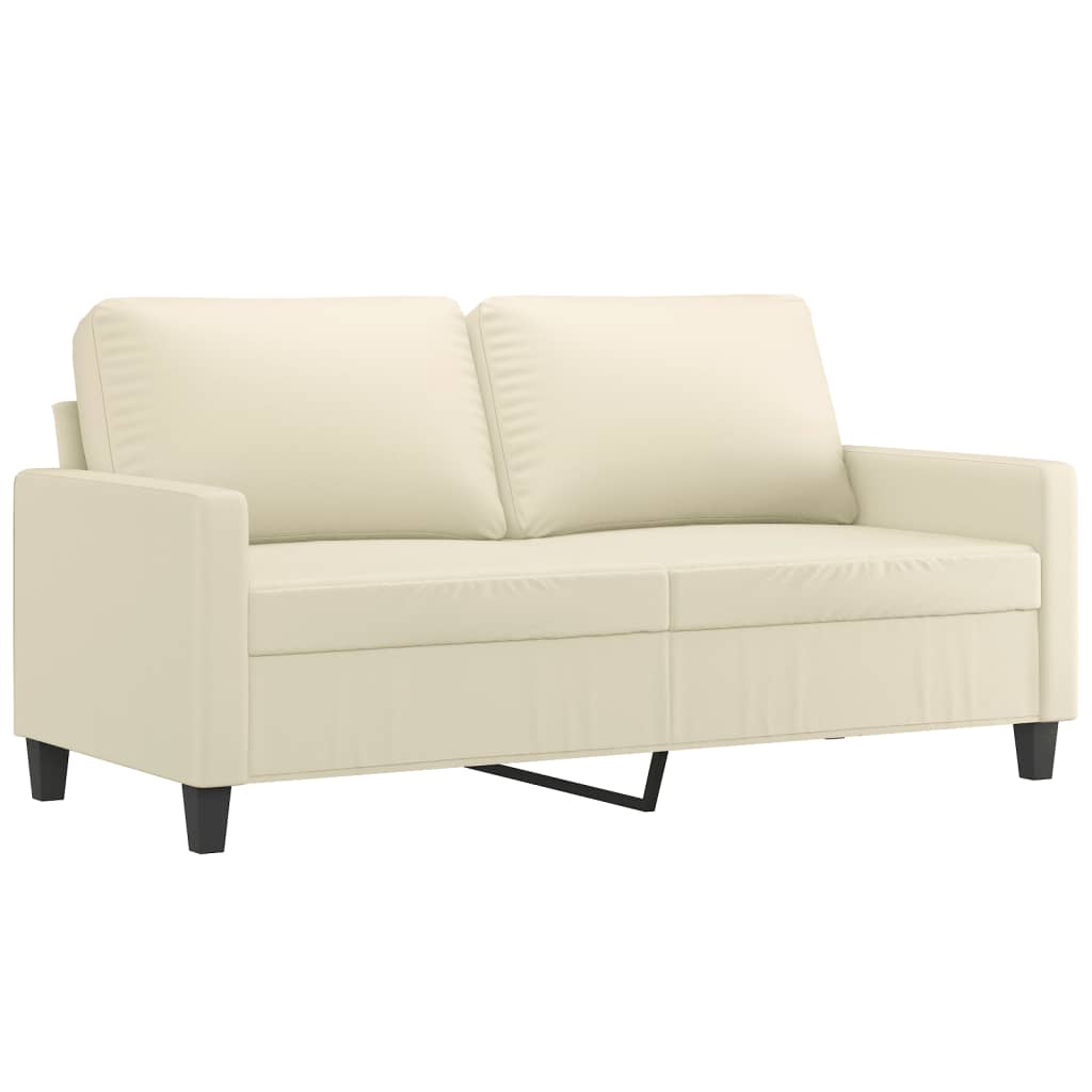 vidaXL Canapea cu 2 locuri, crem, 140 cm, piele ecologică vidaXL Canapea cu 2 locuri, crem, 140 cm, piele ecologică