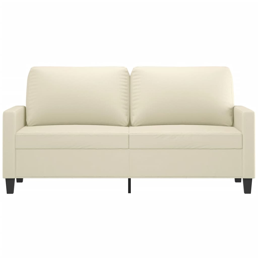 vidaXL Canapea cu 2 locuri, crem, 140 cm, piele ecologică vidaXL Canapea cu 2 locuri, crem, 140 cm, piele ecologică