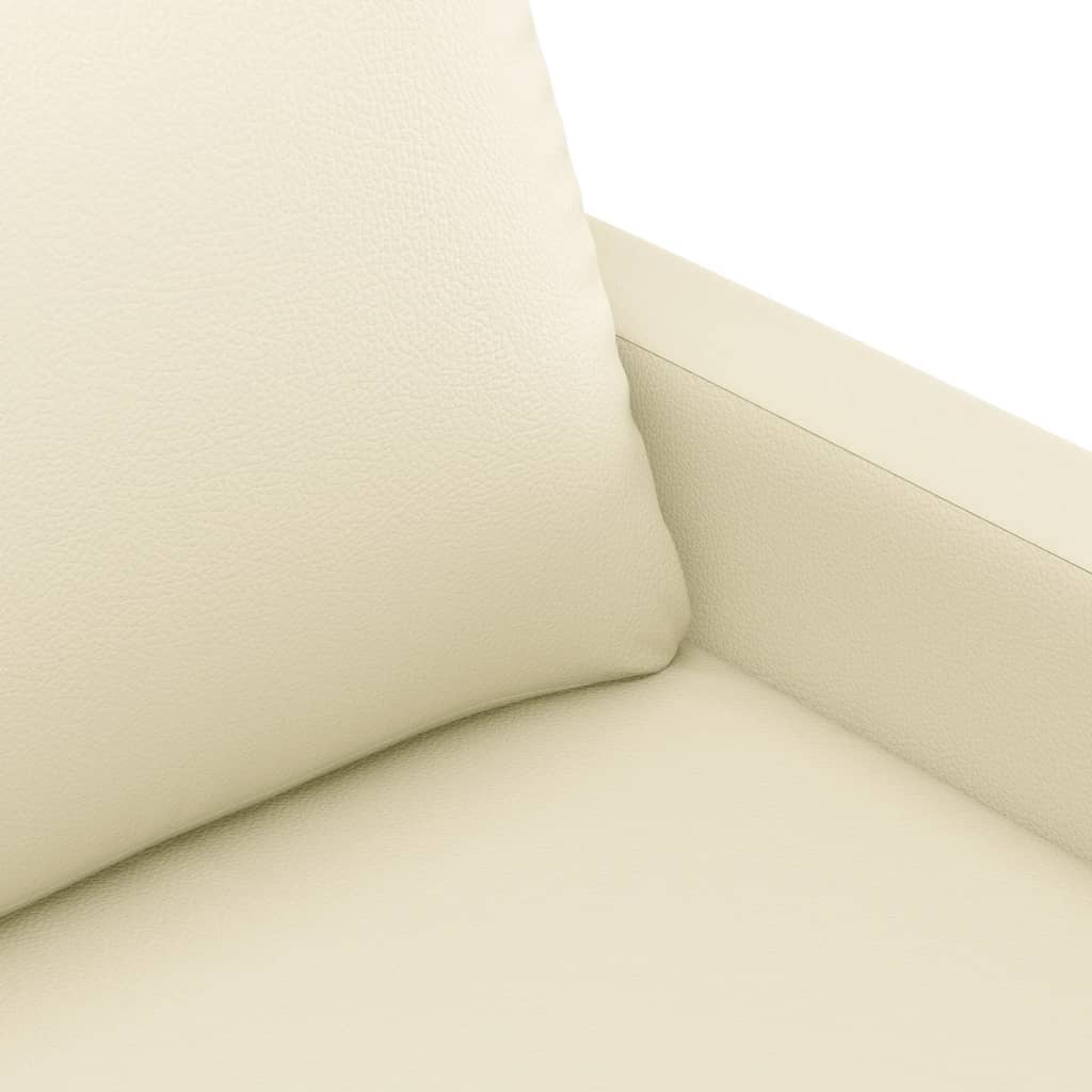 vidaXL Canapea cu 2 locuri, crem, 140 cm, piele ecologică vidaXL Canapea cu 2 locuri, crem, 140 cm, piele ecologică