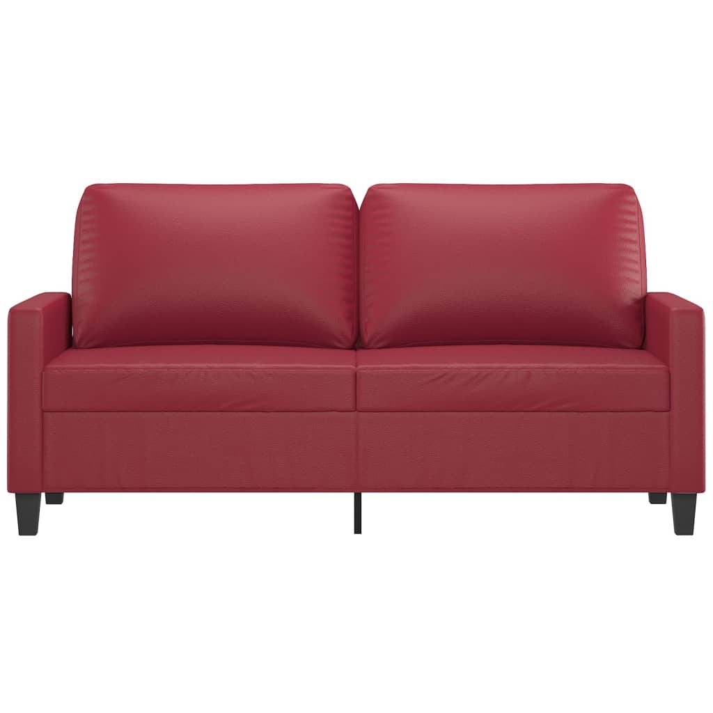 vidaXL Canapea cu 2 locuri, roșu vin, 140 cm, piele ecologică
