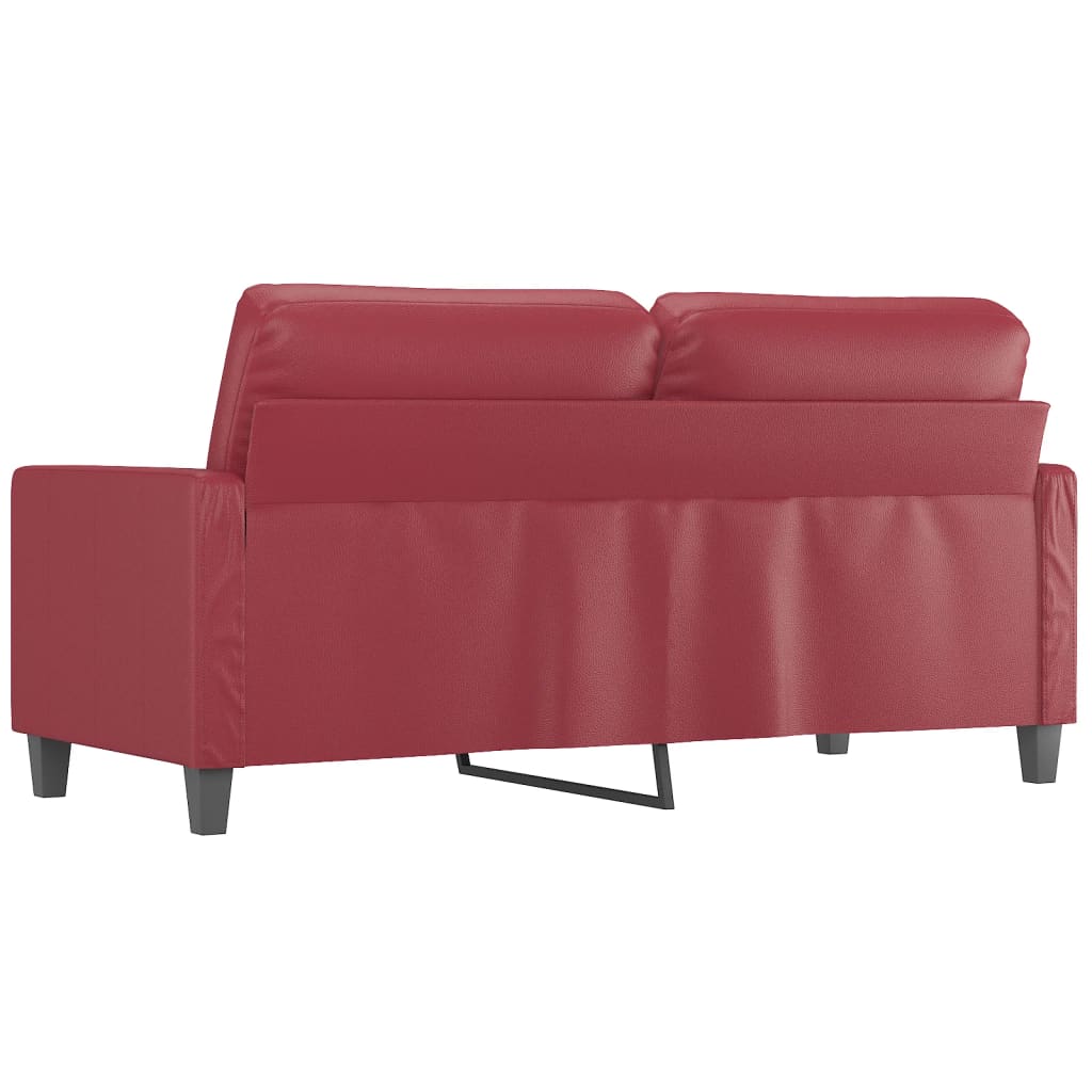 vidaXL Canapea cu 2 locuri, roșu vin, 140 cm, piele ecologică