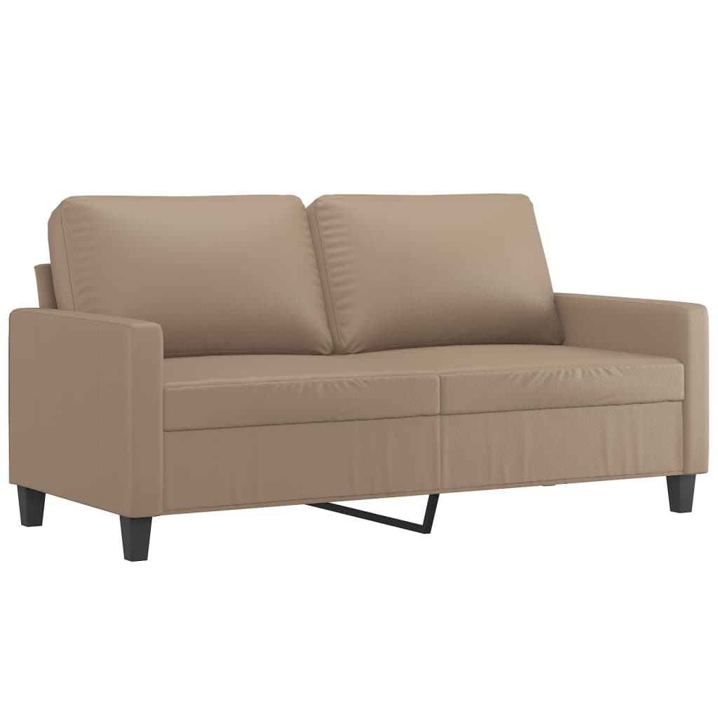 vidaXL Canapea cu 2 locuri, cappuccino, 140 cm, piele ecologică