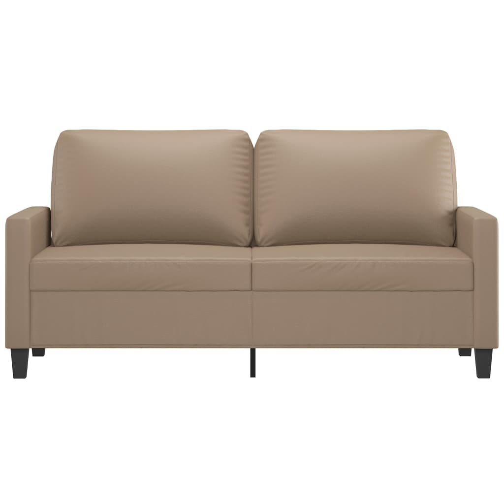 vidaXL Canapea cu 2 locuri, cappuccino, 140 cm, piele ecologică