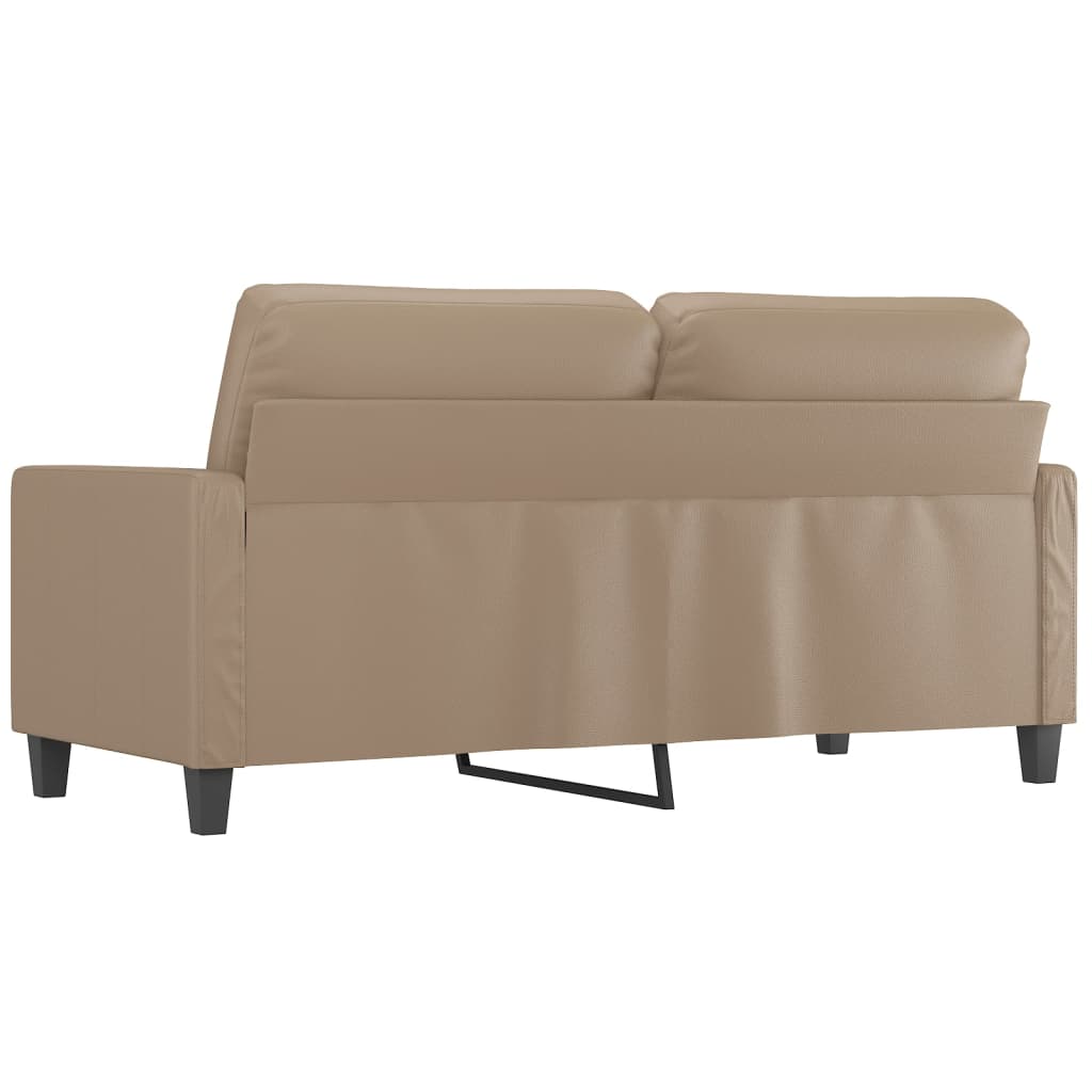 vidaXL Canapea cu 2 locuri, cappuccino, 140 cm, piele ecologică
