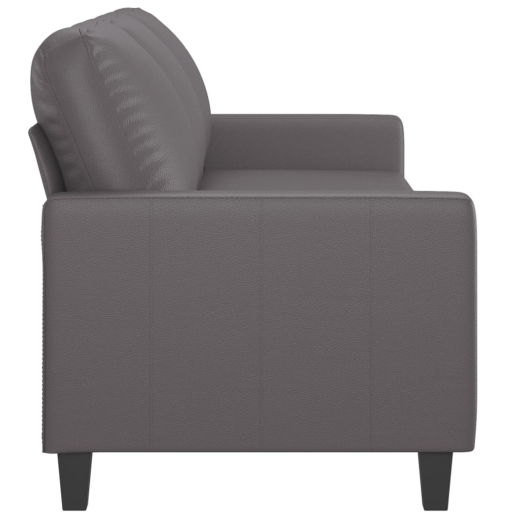 vidaXL Canapea cu 3 locuri, gri, 180 cm, piele ecologică