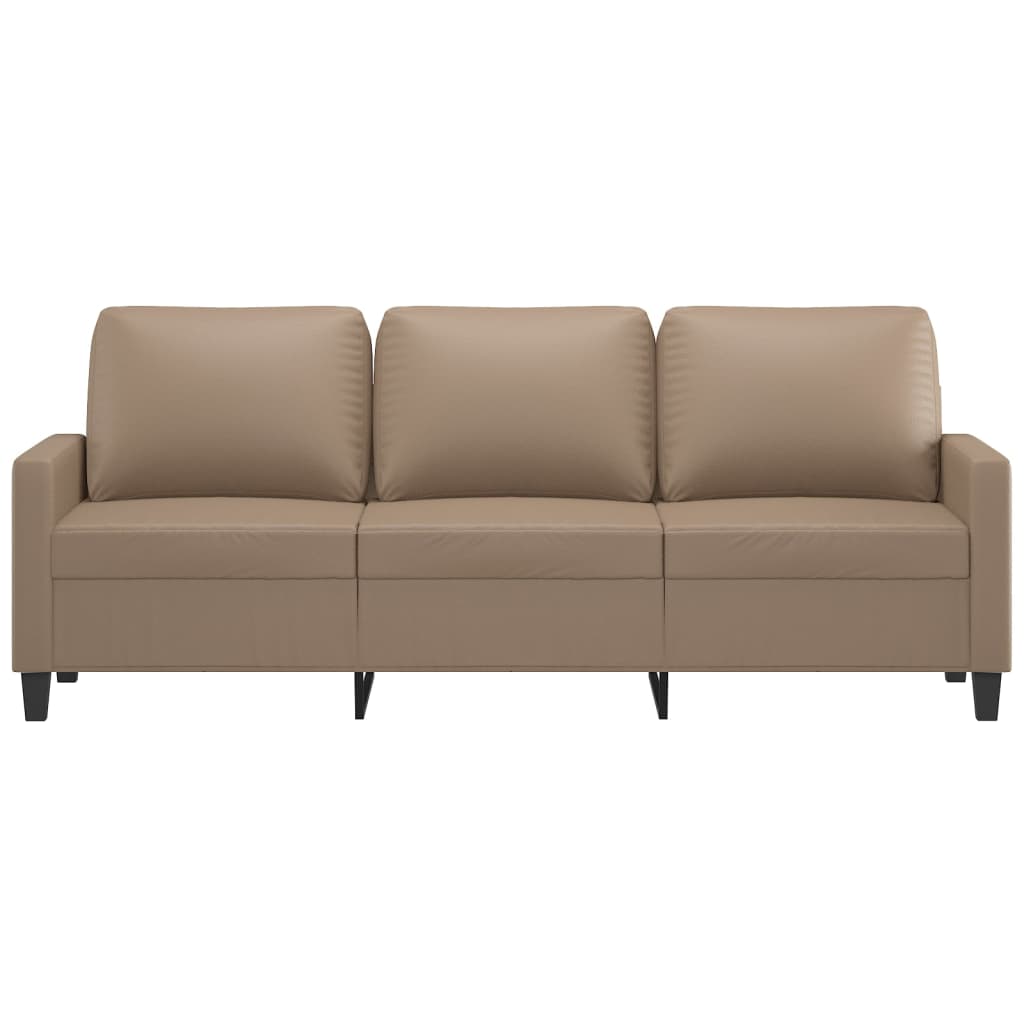 vidaXL Canapea cu 3 locuri, cappuccino, 180 cm, piele ecologică vidaXL Canapea cu 3 locuri, cappuccino, 180 cm, piele ecologică