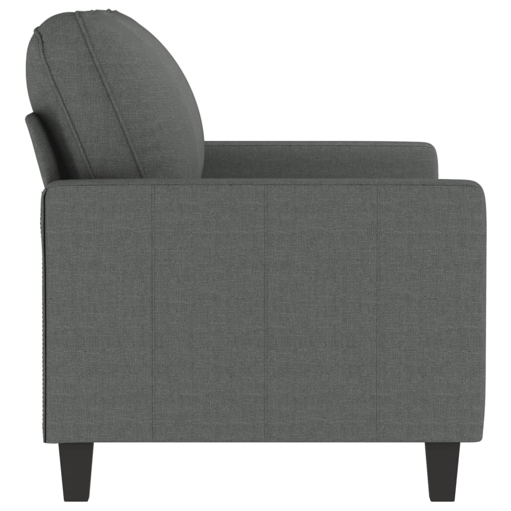 vidaXL Canapea cu 2 locuri, gri închis, 120 cm, material textil