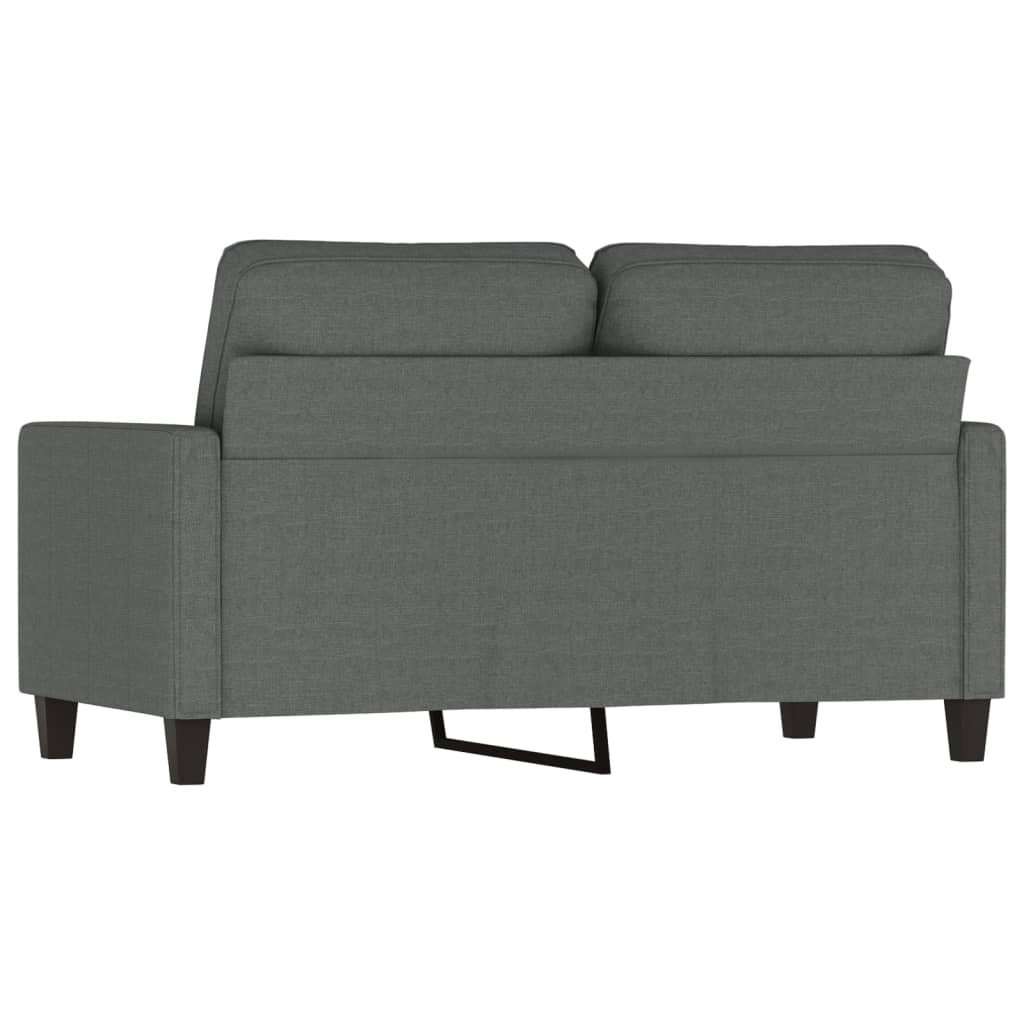 vidaXL Canapea cu 2 locuri, gri închis, 120 cm, material textil