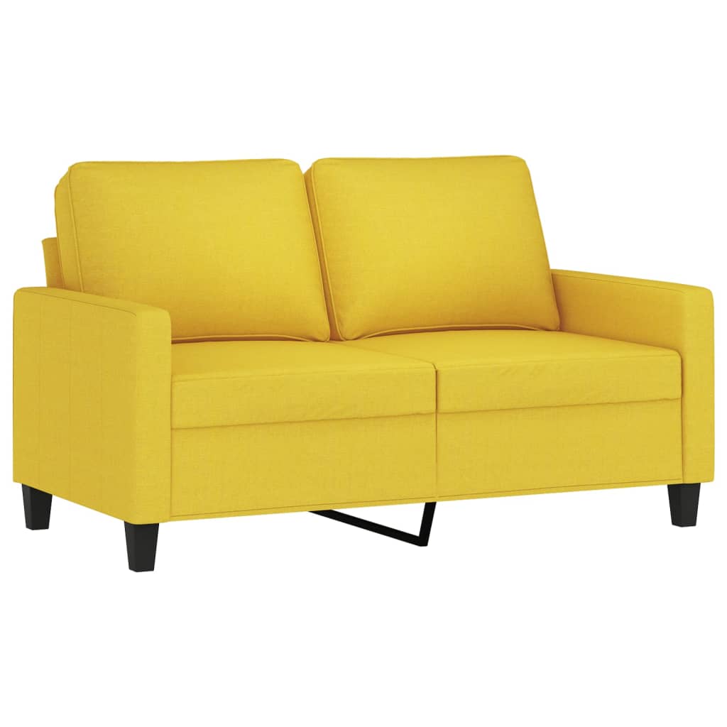 vidaXL Canapea cu 2 locuri, galben deschis, 120 cm, material textil